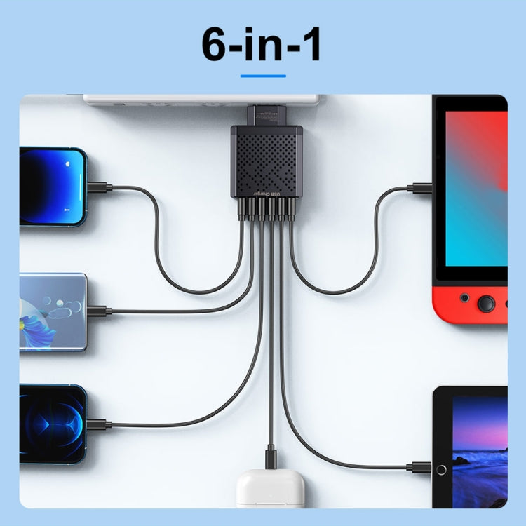 6-Ports Multifunctional Quick Charging USB Travel Charger Power Adapter, Model: Black US Plug - free shipping - PMC Jewellery - Order now!