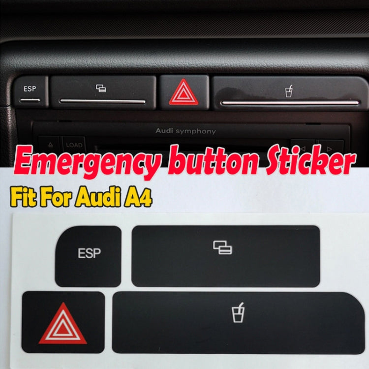 For Audi A4 Emergency/Double Flash Button Cup Holder Button Repair Sticker, Left-Hand Drive Only(With Card Box) - Decorative Sticker by PMC TechLife | Online Shopping South Africa | PMC TechLife | Buy Now Pay Later Mobicred