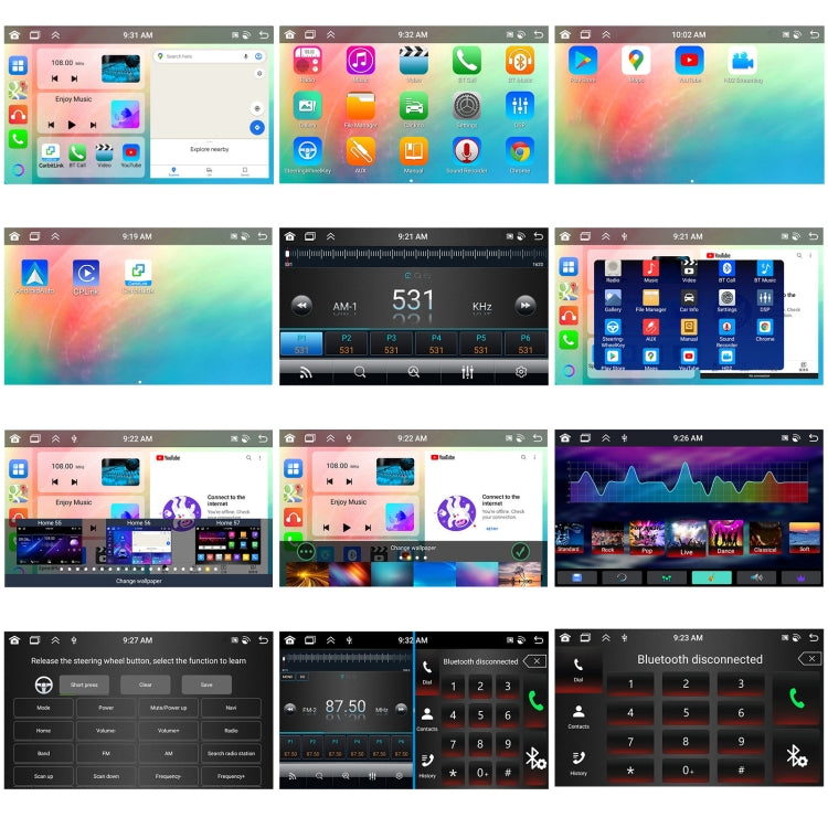 9 inch 6+128G Android Universal HD Large Screen Car Bluetooth Player Android GPS Navigation Integrated Machine(Standard+AHD Camera) - Car MP3 & MP4 & MP5 by PMC TechLife | Online Shopping South Africa | PMC TechLife | Buy Now Pay Later Mobicred