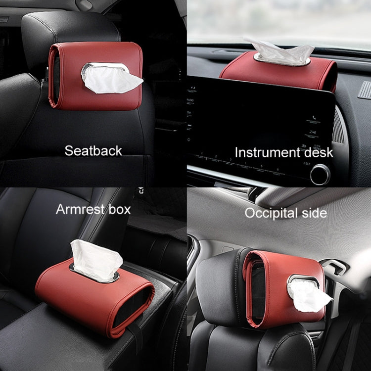 Auto Armrest Tissue Box Car Seat Back Hanging Napkin Pack Cover(Black) - Tissue Boxes by PMC TechLife | Online Shopping South Africa | PMC TechLife | Buy Now Pay Later Mobicred