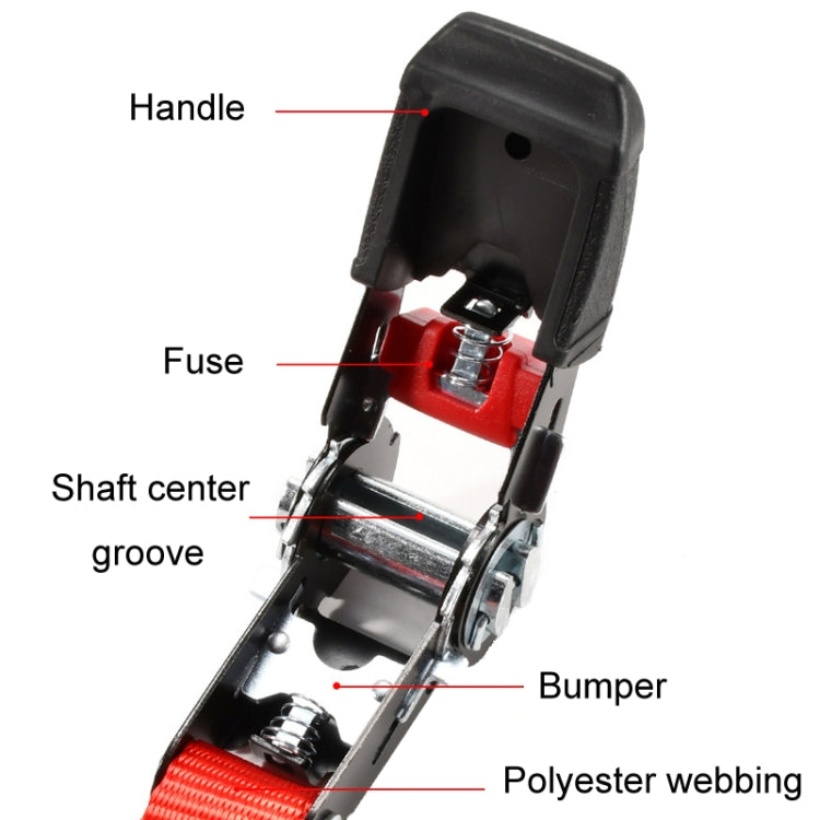 Motorcycle Ratchet Tensioner Cargo Bundling And Luggage Fixing Straps, Length: 2m - Towing Bars by PMC TechLife | Online Shopping South Africa | PMC TechLife | Buy Now Pay Later Mobicred