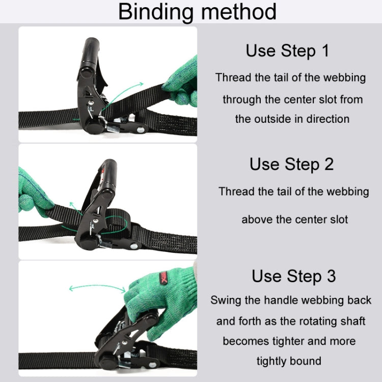 Motorcycle Ratchet Tensioner Cargo Bundling And Luggage Fixing Straps, Length: 3m - Towing Bars by PMC TechLife | Online Shopping South Africa | PMC TechLife | Buy Now Pay Later Mobicred