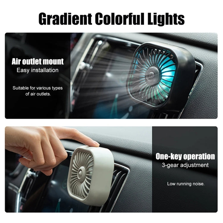 F11 Car USB Colorful Gradient Light Cooling Fan Automotive Interior, Color: Khaki - Heating & Fans by PMC TechLife | Online Shopping South Africa | PMC TechLife | Buy Now Pay Later Mobicred