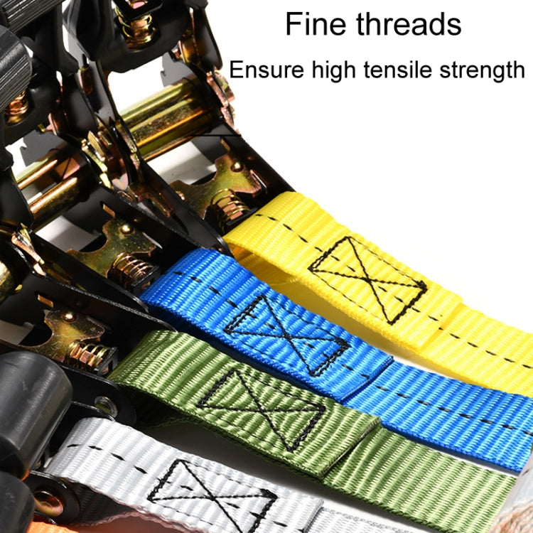 Motorcycle Ratchet Tensioner Cargo Bundling And Luggage Fixing Straps, Specification: Fluorescent Green 3m - Towing Bars by PMC TechLife | Online Shopping South Africa | PMC TechLife | Buy Now Pay Later Mobicred