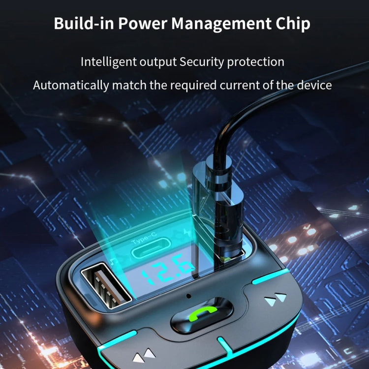 Car Bluetooth MP3 Player Ambient Light Charger(Black) - Bluetooth Car Kits by PMC TechLife | Online Shopping South Africa | PMC TechLife | Buy Now Pay Later Mobicred