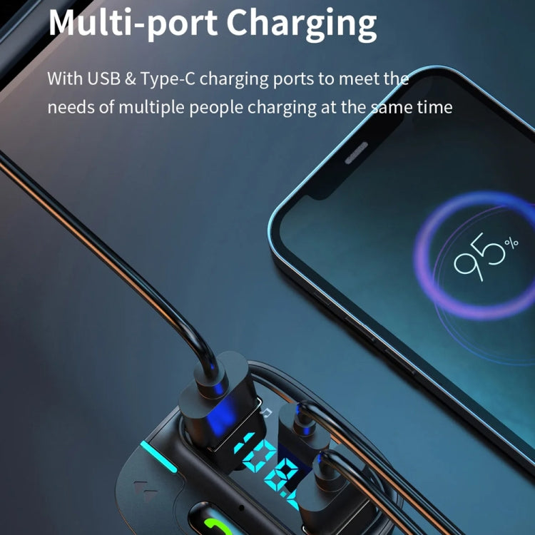 Car Bluetooth MP3 Player Ambient Light Charger(Black) - Bluetooth Car Kits by PMC TechLife | Online Shopping South Africa | PMC TechLife | Buy Now Pay Later Mobicred