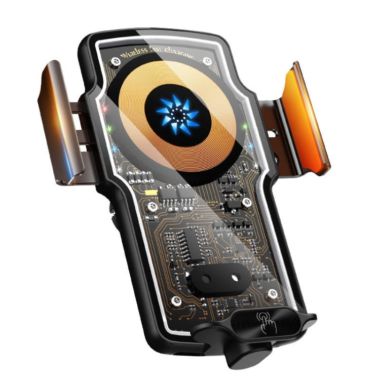 Car Magsafe Wireless Charger Transparent Induction 120W Fast Charging Universal Mobile Phone Bracket(Black) - Wireless Charger Holders by PMC TechLife | Online Shopping South Africa | PMC TechLife