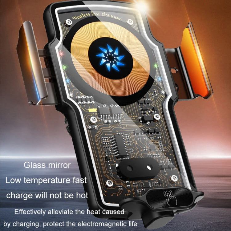 Car Magsafe Wireless Charger Transparent Induction 120W Fast Charging Universal Mobile Phone Bracket(Black) - Wireless Charger Holders by PMC TechLife | Online Shopping South Africa | PMC TechLife