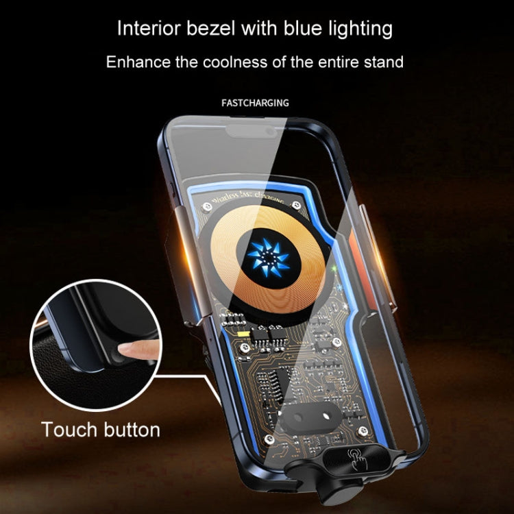 Car Magsafe Wireless Charger Transparent Induction 120W Fast Charging Universal Mobile Phone Bracket(Black) - Wireless Charger Holders by PMC TechLife | Online Shopping South Africa | PMC TechLife