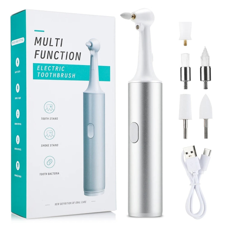 5 In 1 Electric Tooth Polisher USB Rechargeable Dental Scaler Toothbrush(M15 Silver) - Teeth Whitening by PMC TechLife | Online Shopping South Africa | PMC TechLife | Buy Now Pay Later Mobicred
