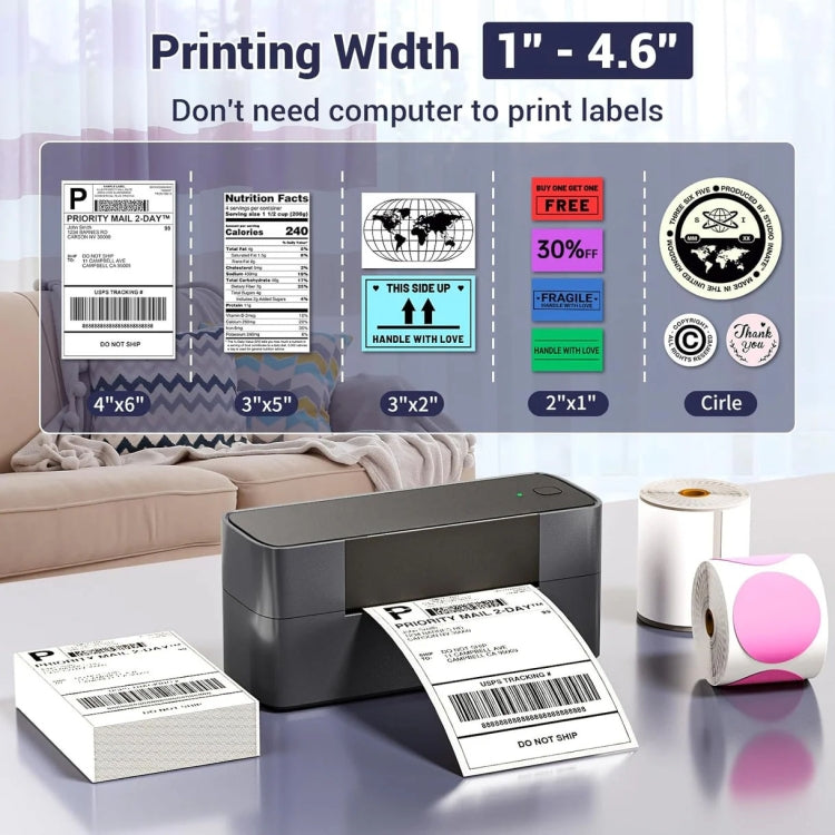 Phomemo PM245-BT Bluetooth Shipping Label Printer Support Labels Width  1- 4.6 Inch(US Plug) - Receipt Printers by Phomemo | Online Shopping South Africa | PMC TechLife | Buy Now Pay Later Mobicred