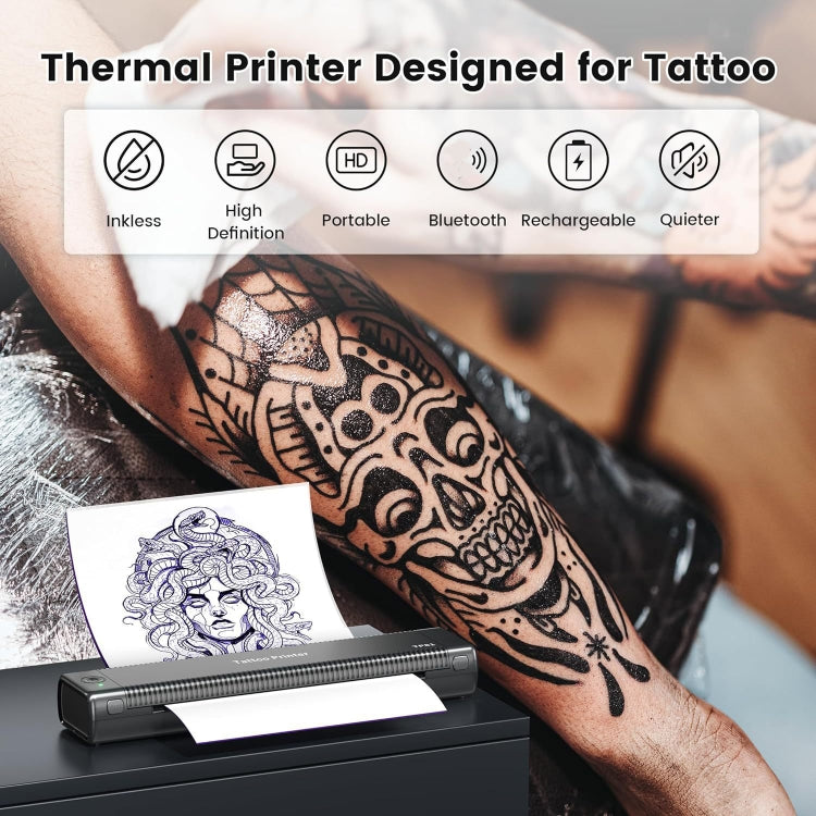 Phomemo TP81 A4 Wireless Thermal Printer Tattoo Template Printer(Black) - free shipping - PMC TechLife - Order now!