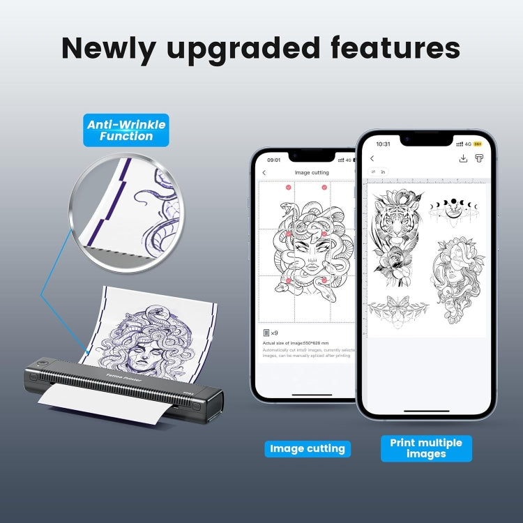 Phomemo TP81 A4 Wireless Thermal Printer Tattoo Template Printer(Black) - free shipping - PMC TechLife - Order now!