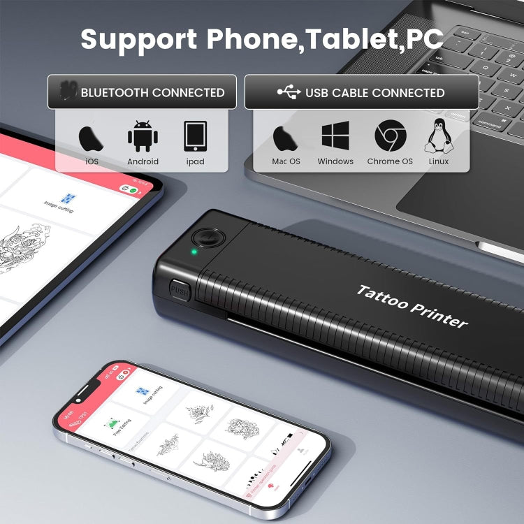 Phomemo TP81 A4 Wireless Thermal Printer Tattoo Template Printer(Black) - free shipping - PMC TechLife - Order now!