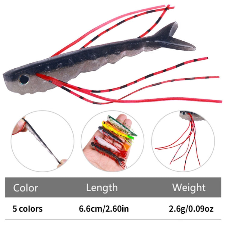 6.6cm 5pcs /Pack HENGJIA SO175 Two Color Split Fork Soft Bait Freshwater Fishing Salmon Lures(Color 3) - Fishing Lures by HENGJIA | Online Shopping South Africa | PMC TechLife | Buy Now Pay Later Mobicred