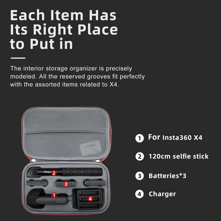For Insta360 X5 / X4 aMagisn Medium Storage Bag Clutch Bag Protective Case - Case & Bags by aMagisn | Online Shopping South Africa | PMC TechLife | Buy Now Pay Later Mobicred