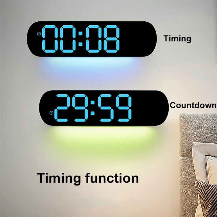 Remote Control Digital Display Atmosphere Light Wall Clock Living Room Decoration Clock, Color: Dark Pink - Wall Clock by PMc TechLife | Online Shopping South Africa | PMc TechLife | Buy Now Pay Later Mobicred