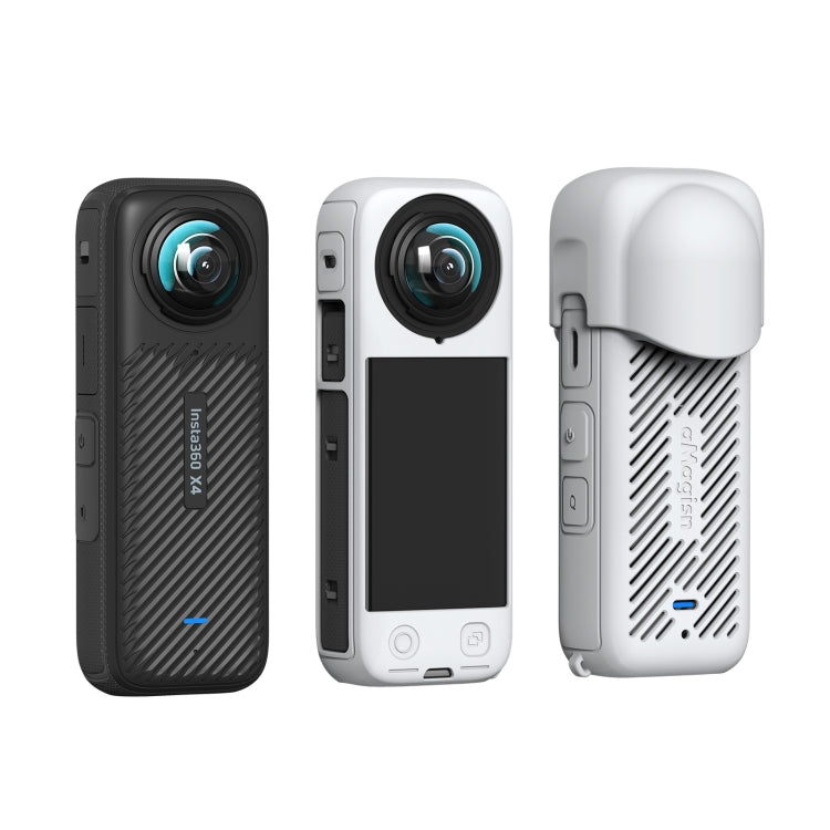 For Insta360 X4 AMagisn Silicone Protective Cover Lens Cover Gray - free shipping - PMC TechLife - Order now!