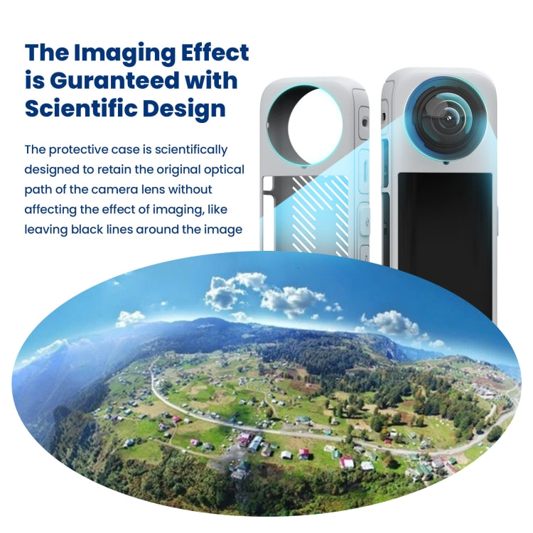 For Insta360 X4 AMagisn Silicone Protective Cover Body Case + Lens Cover Gray - Case & Bags by aMagisn | Online Shopping South Africa | PMC TechLife | Buy Now Pay Later Mobicred