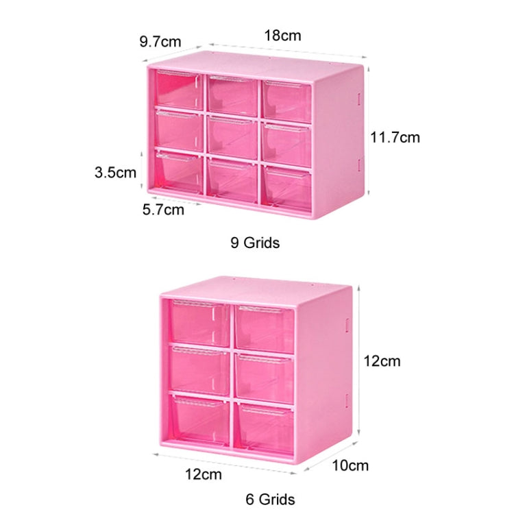 Transparent Desktop Small Objects Compartment Drawer Organizer Hair Accessories Storage Case, Color: 6 Grids Pink - free shipping - PMc TechLife - Order now!