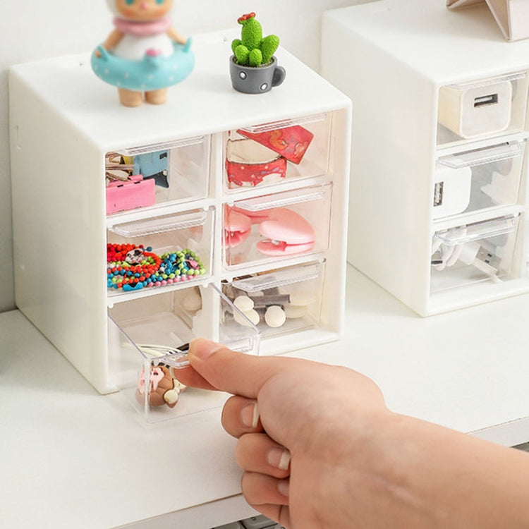 Transparent Desktop Small Objects Compartment Drawer Organizer Hair Accessories Storage Case, Color: 6 Grids Pink - free shipping - PMc TechLife - Order now!