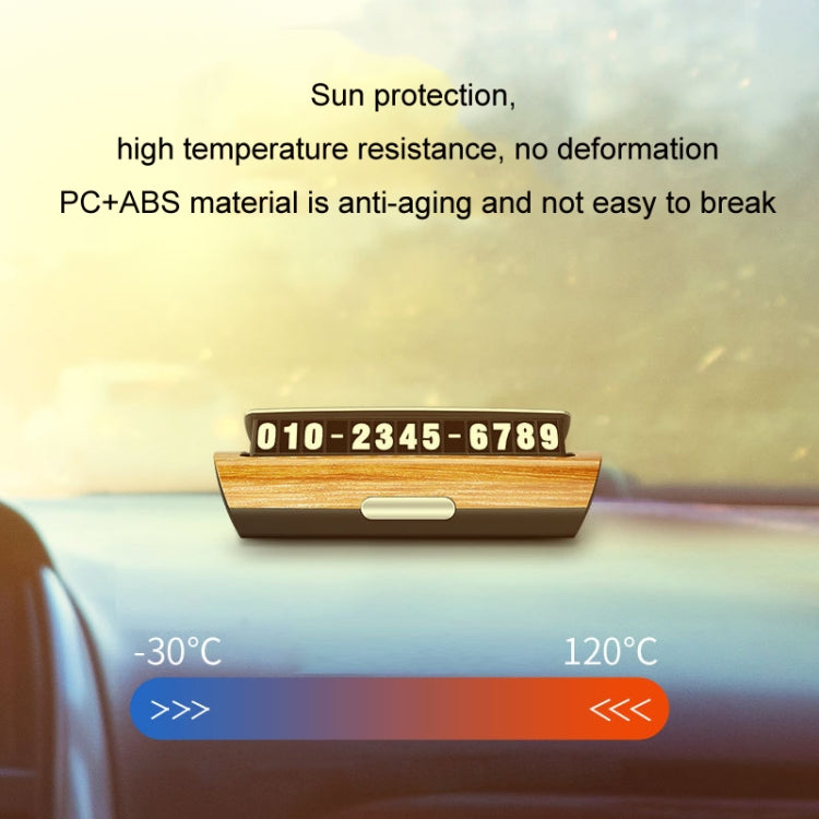 Hidden Luminous Temporary Parking Sign With Car Number, Color: Imitation Wood Grain - Parking Card by PMC TechLife | Online Shopping South Africa | PMC TechLife | Buy Now Pay Later Mobicred