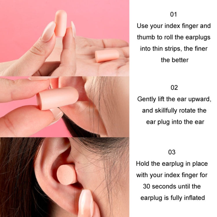60pcs /Box Memory Foam Earplugs Student Dormitory Sleeping Noise Reduction Soundproof Earplugs(Pink) - free shipping - PMC TechLife - Order now!