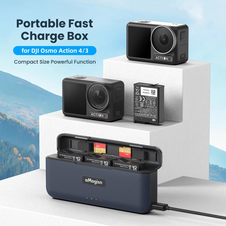 For DJI Action 4 / 3 aMagisn Fast Charge Charging Box Charger Sports Camera Accessories - free shipping - PMC TechLife - Order now!