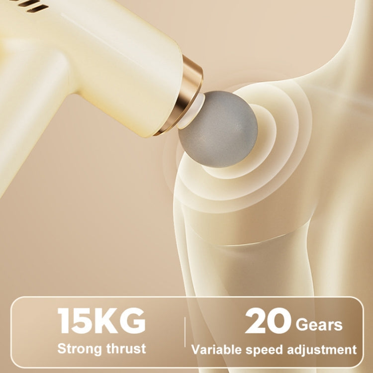 LCD Variable Frequency Silent Fascia Gun High Frequency Vibration Muscle Relaxation Massager(Khaki) - free shipping - PMC TechLife - Order now!