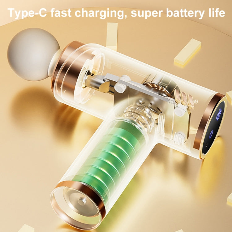 LCD Variable Frequency Silent Fascia Gun High Frequency Vibration Muscle Relaxation Massager(Khaki) - free shipping - PMC TechLife - Order now!