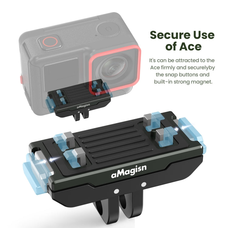 AMagisn Metal Magnetic Quick Release + Top Cover, For Insta360 Ace / Ace Pro / X3 / X2 / GoPro HERO12 Black - Mount & Holder by aMagisn | Online Shopping South Africa | PMC TechLife | Buy Now Pay Later Mobicred