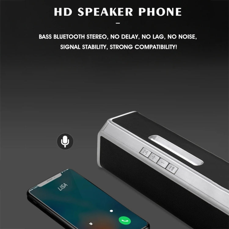 NBY 6690 TWS Couplet FM Multifunctional Desktop Plug-in Card Bluetooth Speaker(Silver) - free shipping - PMC Jewellery - Order now!