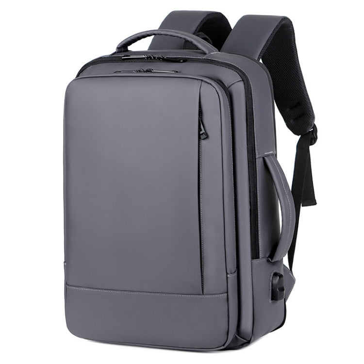 Expandable Business Waterproof Laptop Backpack With USB Port(Grey) - Backpack by PMC Jewellery | Online Shopping South Africa | PMC Jewellery | Buy Now Pay Later Mobicred