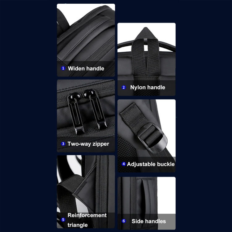 Expandable Business Waterproof Laptop Backpack With USB Port(Grey) - Backpack by PMC Jewellery | Online Shopping South Africa | PMC Jewellery | Buy Now Pay Later Mobicred