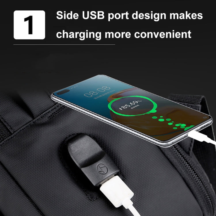 Expandable Business Waterproof Laptop Backpack With USB Port(Grey) - Backpack by PMC Jewellery | Online Shopping South Africa | PMC Jewellery | Buy Now Pay Later Mobicred