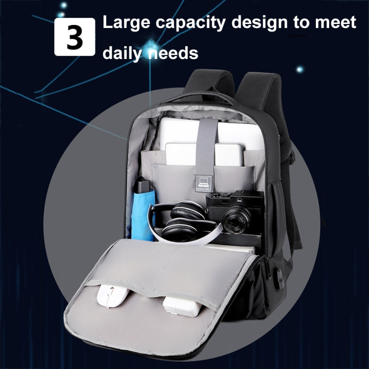 Expandable Business Waterproof Laptop Backpack With USB Port(Black) - Backpack by PMC Jewellery | Online Shopping South Africa | PMC Jewellery | Buy Now Pay Later Mobicred