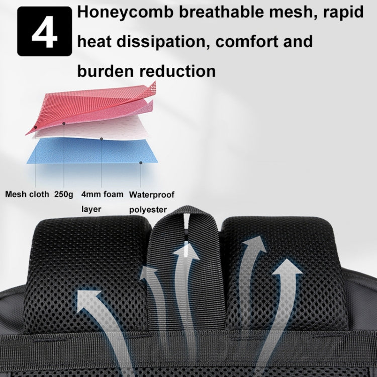 Expandable Business Waterproof Laptop Backpack With USB Port(Black) - Backpack by PMC Jewellery | Online Shopping South Africa | PMC Jewellery | Buy Now Pay Later Mobicred