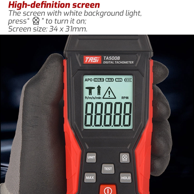 TASI TA500A Optical Measurement Laser Tachometer Digital Display Measuring Speed Meter - Tachometers & Anemometer by TASI | Online Shopping South Africa | PMC TechLife | Buy Now Pay Later Mobicred