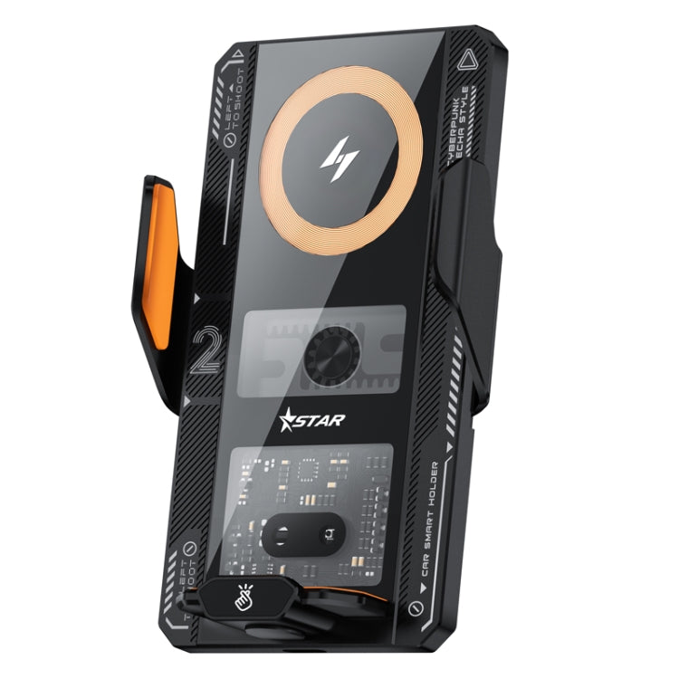 15W QI Protocol Wireless Car Charger Smart Induction Phone Holder(Black) - Wireless Charger Holders by PMC TechLife | Online Shopping South Africa | PMC TechLife | Buy Now Pay Later Mobicred