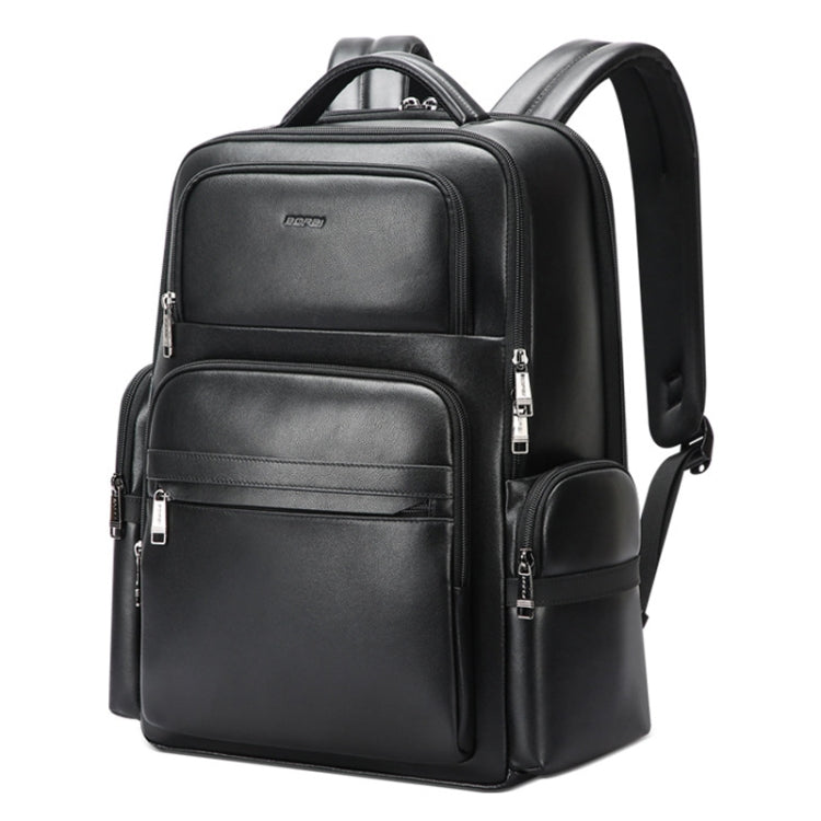 Bopai 61-98611 Large-capacity Waterproof First-layer Cowhide Laptop Backpack With USB+Type-C Port(Black) - free shipping - PMC TechLife - Order now!