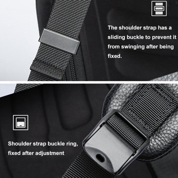 Bopai 61-98611 Large-capacity Waterproof First-layer Cowhide Laptop Backpack With USB+Type-C Port(Black) - free shipping - PMC TechLife - Order now!