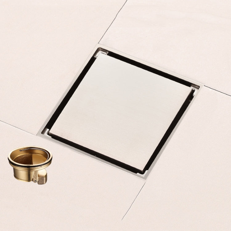 All Copper Brushed Anti-Odor Floor Drain Gravity Copper Core Bathroom Floor Drain, Specification: Square Invisible - Drain Strainers by PMc TechLife | Online Shopping South Africa | PMc TechLife | Buy Now Pay Later Mobicred