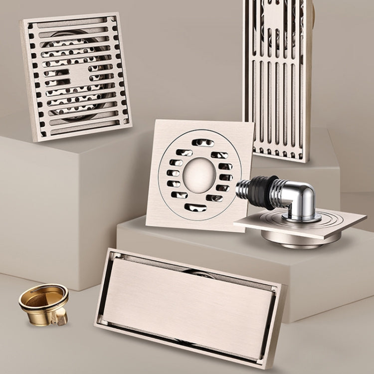 All Copper Brushed Anti-Odor Floor Drain Gravity Copper Core Bathroom Floor Drain, Specification: Square Fine Sculpture Dual Use - Drain Strainers by PMc TechLife | Online Shopping South Africa | PMc TechLife | Buy Now Pay Later Mobicred