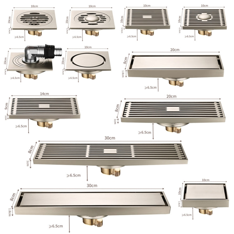 All Copper Brushed Anti-Odor Floor Drain Gravity Copper Core Bathroom Floor Drain, Specification: 8x30cm Long Invisible Medium Drain - Drain Strainers by PMc TechLife | Online Shopping South Africa | PMc TechLife | Buy Now Pay Later Mobicred