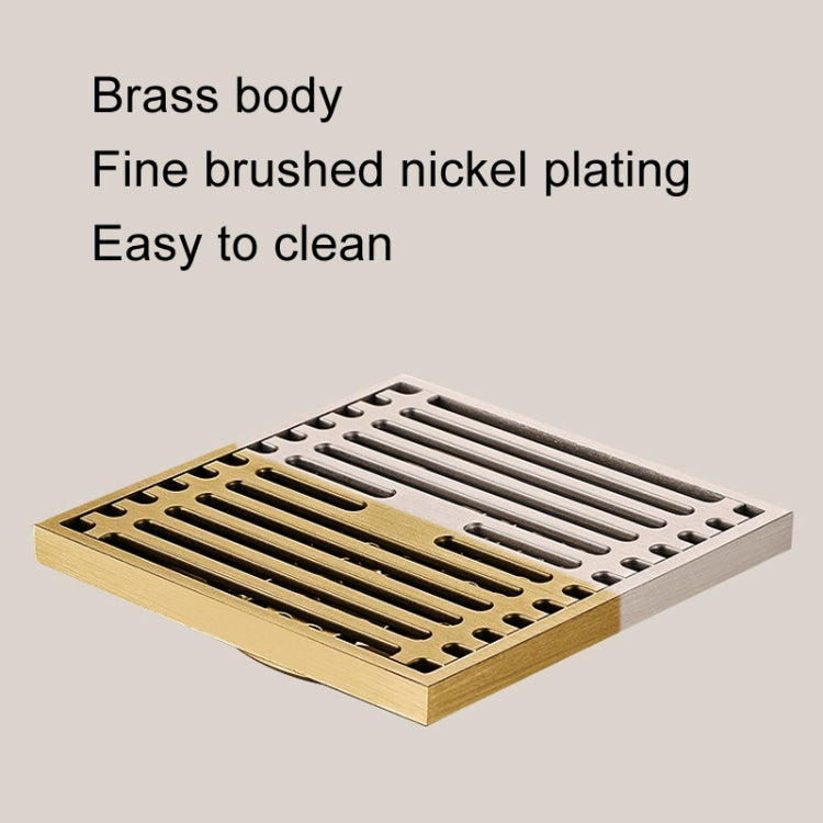 All Copper Brushed Anti-Odor Floor Drain Gravity Copper Core Bathroom Floor Drain, Specification: Square Fine Sculpture Single Use - Drain Strainers by PMc TechLife | Online Shopping South Africa | PMc TechLife | Buy Now Pay Later Mobicred