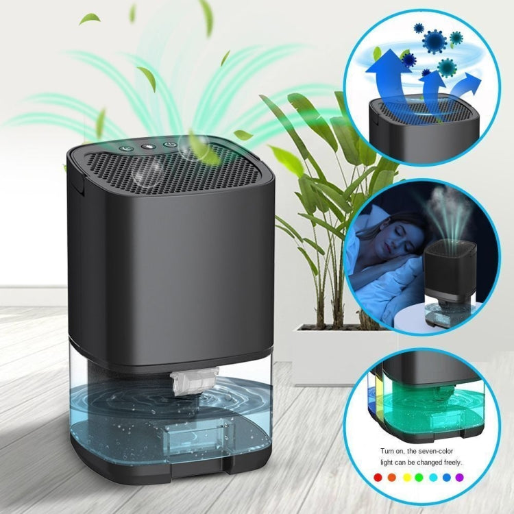 1L 36W Air Dehumidifier for Home Damp Drying Clothes with 7 colors Light EU Plug(White) - free shipping - PMC TechLife - Order now!