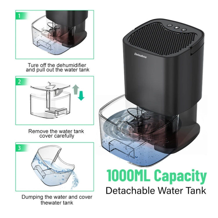 1L 36W Air Dehumidifier for Home Damp Drying Clothes with 7 colors Light EU Plug(White) - free shipping - PMC TechLife - Order now!