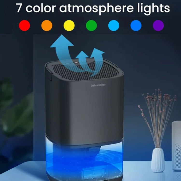 1L 36W Air Dehumidifier for Home Damp Drying Clothes with 7 colors Light EU Plug(Black) - free shipping - PMC TechLife - Order now!