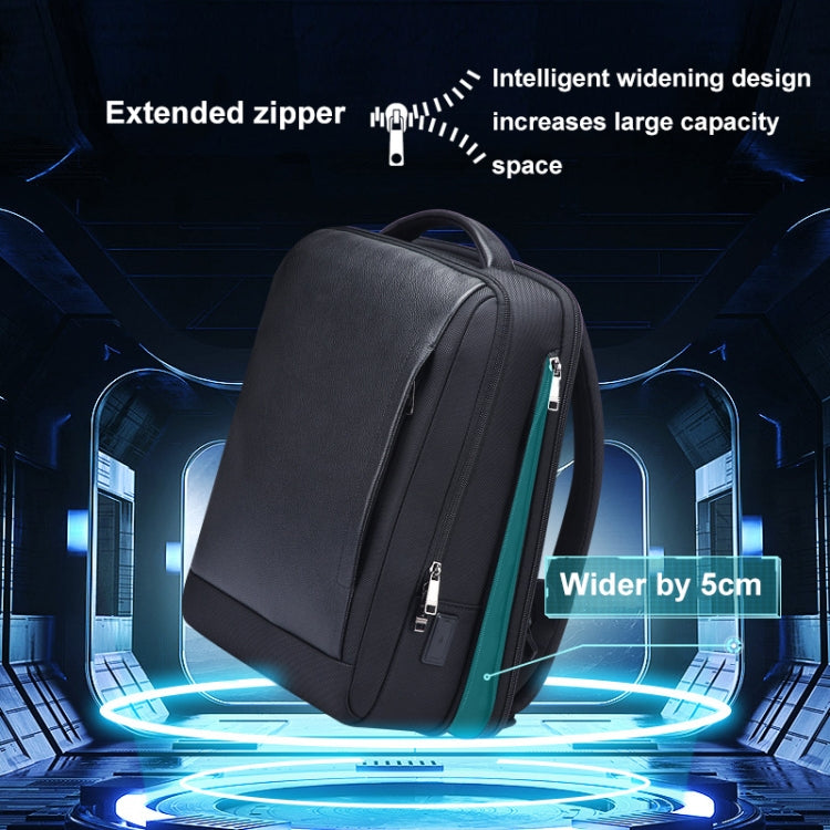 Bopai AL-61-122631B Large Capacity Cowhide Laptop Backpack With USB+Type-C Port(High-end Version) - free shipping - PMC Jewellery - Order now!