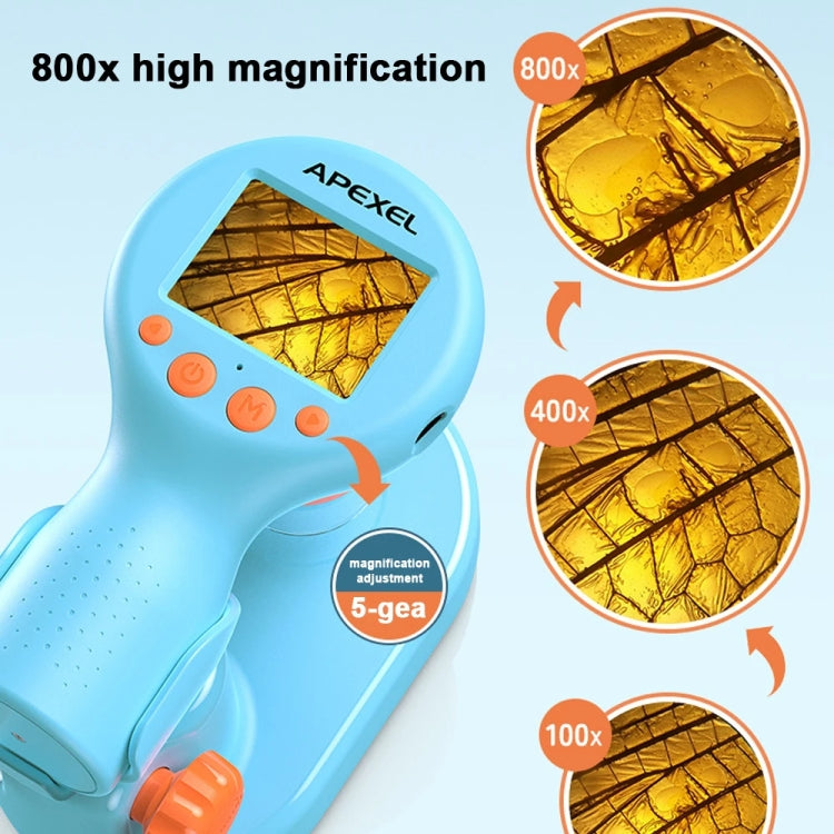 APEXEL MS201 800x 2.0-inch IPS Screen Kids Microscope Supports Taking Photos and Videos - free shipping - PMC TechLife - Order now!